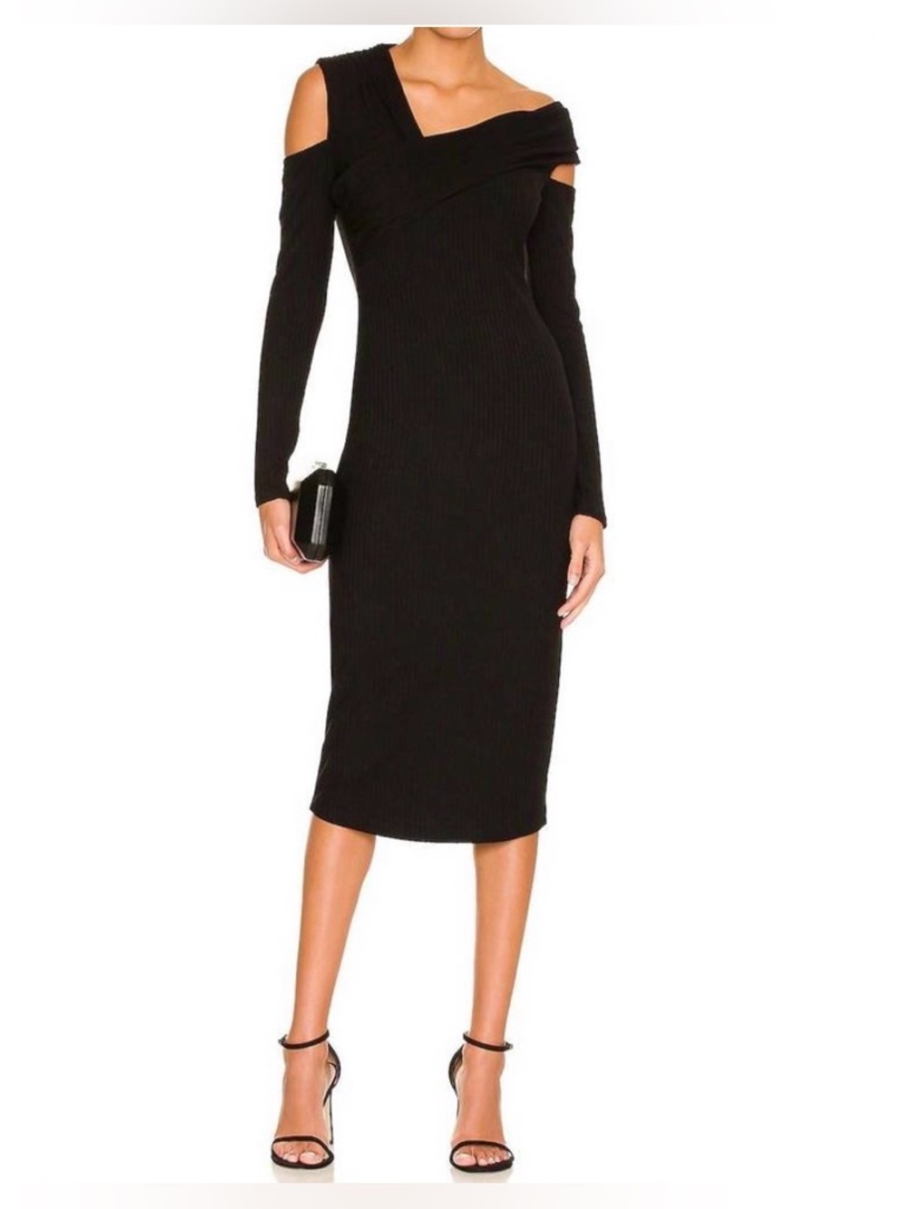 Bailey 44 Doreen Black Asymmetric Bodycon Dress Revolve Long sleeve cut out L